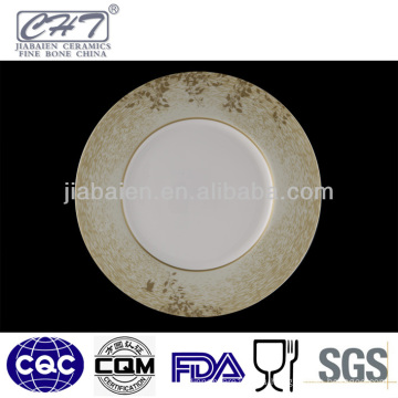 ZH005 Elegante plato decorativo para servir con calcomanía